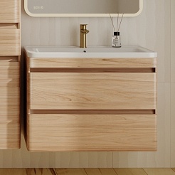 Style Line Мебель для ванной подвесная Атлантика 80, Люкс ясень перламутр, PLUS – фотография-4